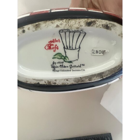 Vtg After Chefs Italian Ceramic Decanter Mike Oleon Garrard & Toothpick Holder - Picture 5 of 12